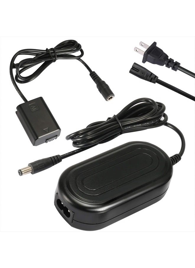 PowEver - AC-PW20 Camera AC Adapter Charger Kit (NP-FW50 Battery Replacement) fit for Sony Alpha NEX-5 NEX-3 A6000 A6300 A6400 A6500 A5100 A7 A7II A7RII A7SII A7S A7R A7R2 A7S2 RX10 Cameras - Image 1