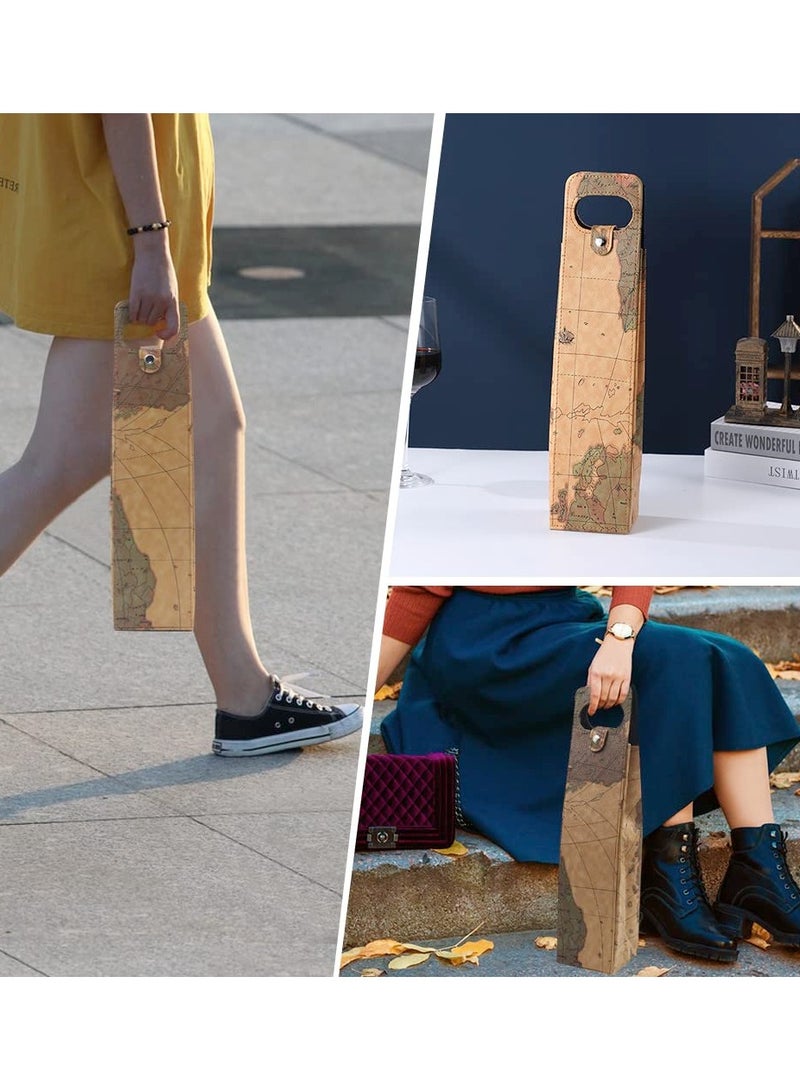 حقيبة نبيذ جلدية قابلة لإعادة الاستخدام، حقيبة نبيذ بتصميم تمساح لحمل زجاجتين، حقيبة نبيذ أنيقة لحمل زجاجتين، حقيبة جلدية للنزهات والسفر والحفلات وأعياد الميلاد والزفاف والمطاعم - Image 3