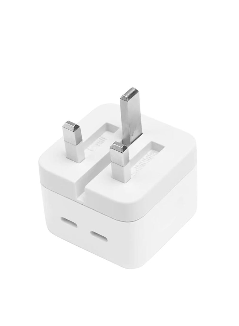 DUSALA USB C Plug, 35W Dual USB C Fast Charger Plug Power Adapter for iPhone 15/14/14 Plus/Pro/ 14 Pro Max/ 13/12/ 11/ X/Samsung/Pad/Speaker/AirPods - Image 1