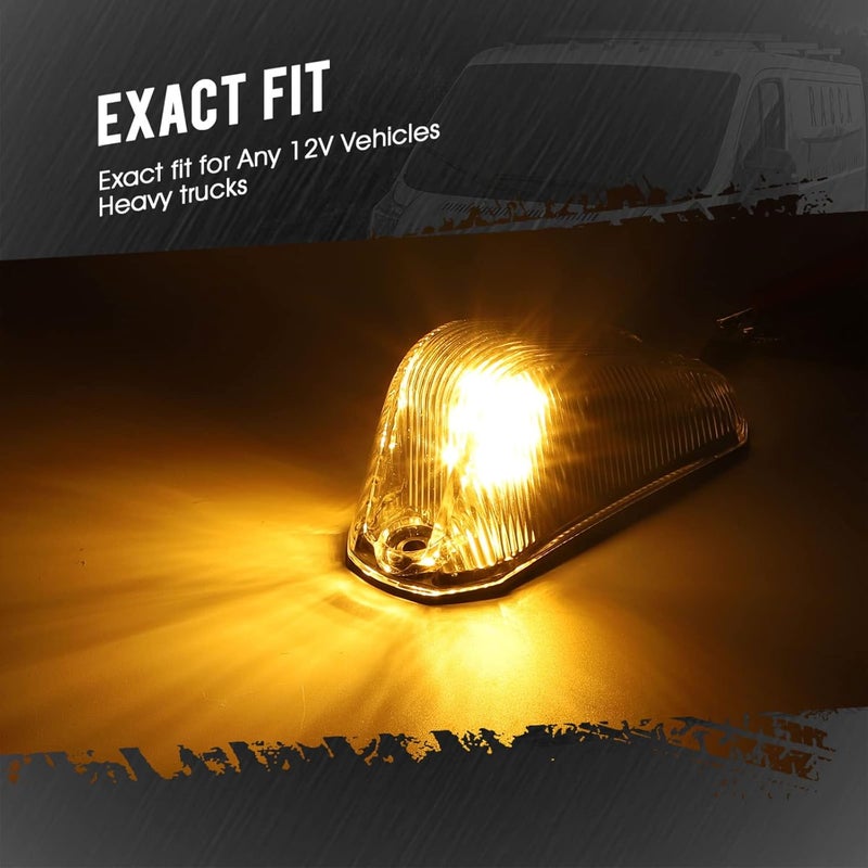 Partsam 5Pcs Smoke Roof Cab Marker Lights with Amber LED for Dodge Ram ProMaster 2014-2017 - Image 5