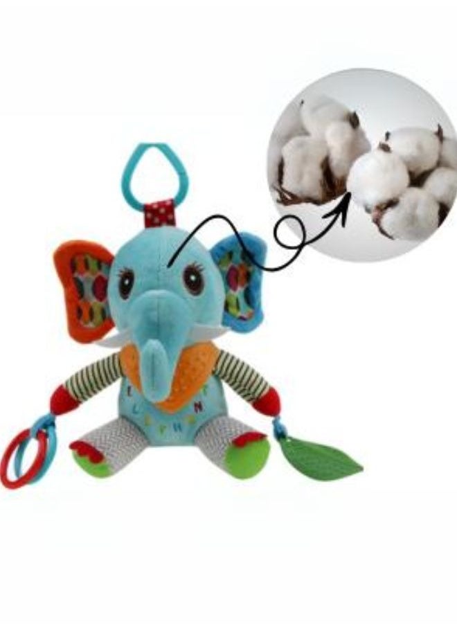Baby Rattle Toy Push Elephant Toy Toddler Teether Toys Baby Teething Toys Early Educational Toy Set Gift for Babies 0-12-24 Months Boys Girls