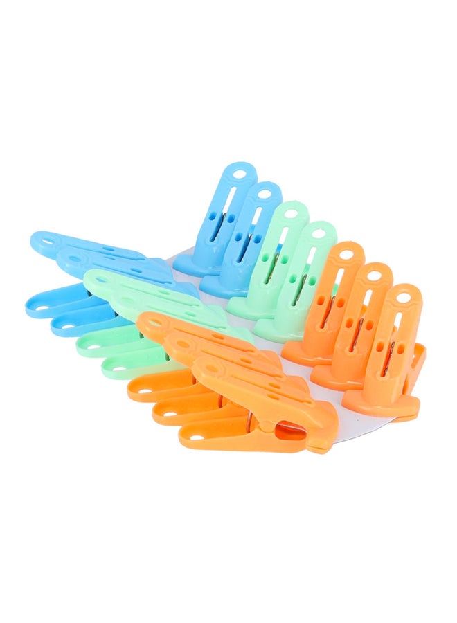 Royalford Clothes Clips Premium Quality Plastic Orange/Blue/Green - Image 1