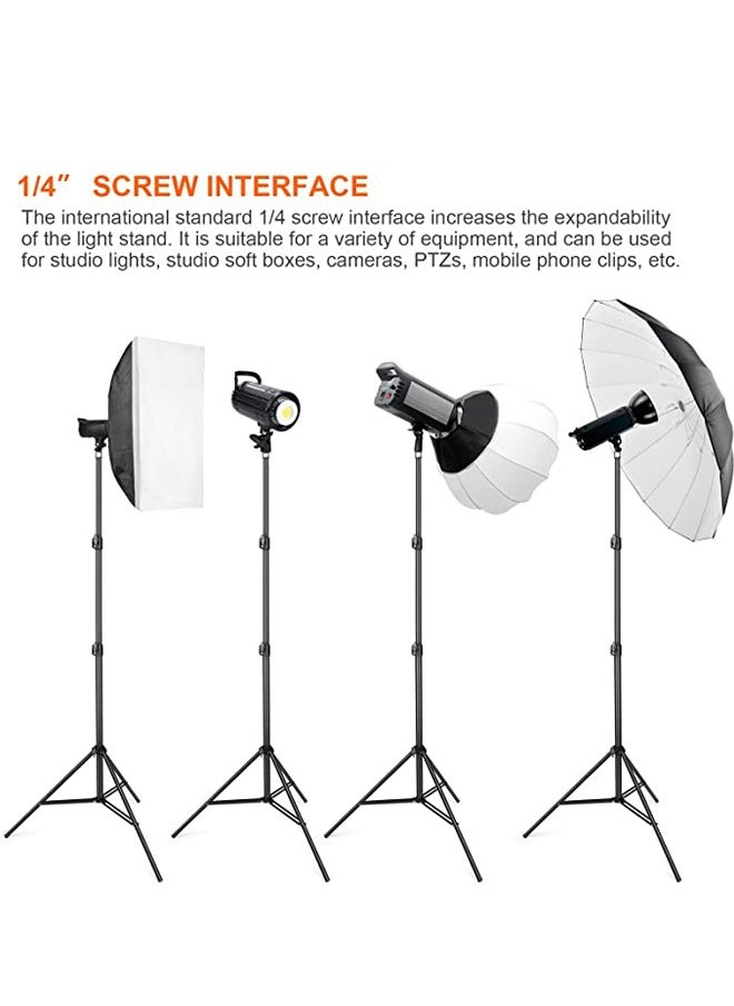 PADOM - Padom 7 ft Tripod Aluminum Adjustable Photography Light Stand with 1/4" Thread Used with video light,Photography fill light, Soft Boxes, Lights, Backgrounds, Load Capacity  7KG - Image 1