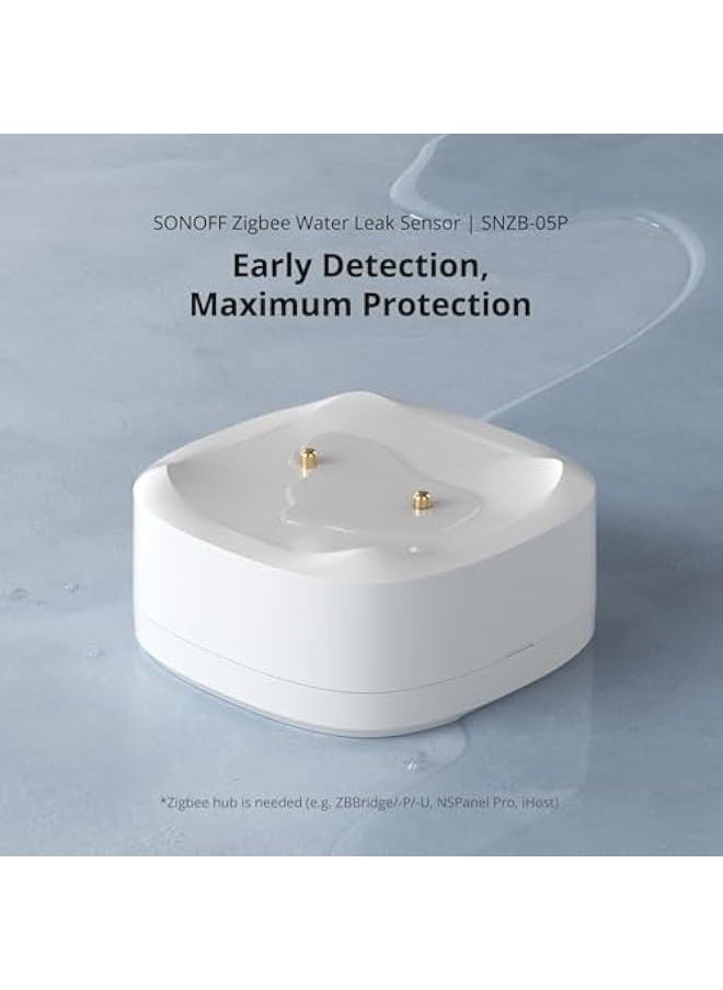 SONOFF - SNZB-05P Zigbee Water Leak Sensor Without Detection Cable, Wireless Mini Flood Detector for Alarm System and Smart Home Automation, Water Sensor Alarm for Kitchen Bathroom Basement 1Pack - Image 1