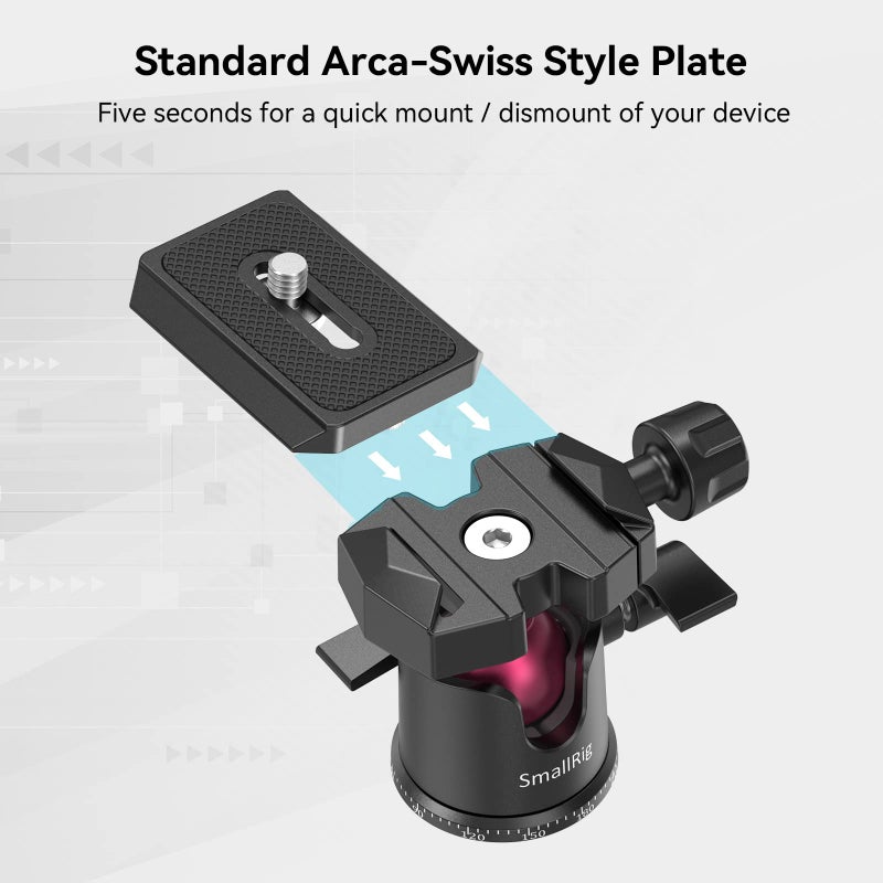 SmallRig Mini Tripod for Camera, Updated Desktop Tabletop Tripod with Arca-Type Compatible QR Plate, 360Â° Ball Head and 1/4 Screws Portable for Compact Cameras DSLRs, Phone, Gopro - BUT2664 - Image 5