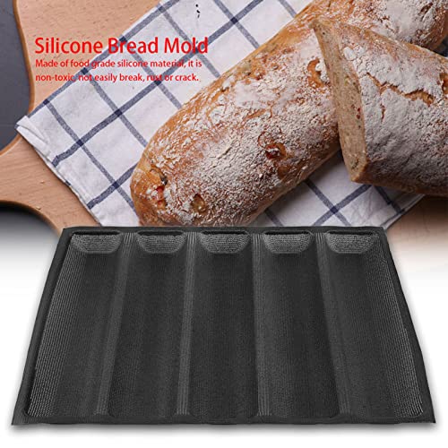 OUKENS Bread Loaf Pan 5Cavity Silicone Reusable NonStick Perforated French Baguette Loaf Baking Form Mold for SandwichHot DogHomemade Bread Dishwasher is available - Image 3