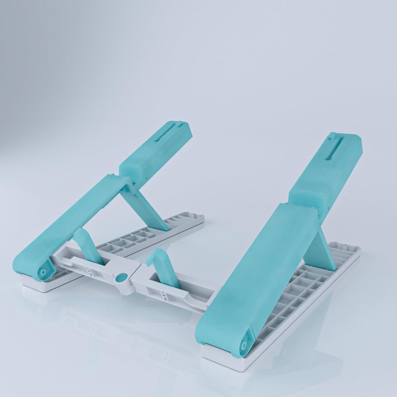 Striff حامل لابتوب بلاستيكي قابل للتعديل - خفيف الوزن، محمول، حامل مكتبي مريح لأجهزة اللابتوب، والأجهزة اللوحية، والمفكرات - سكاي - Image 5