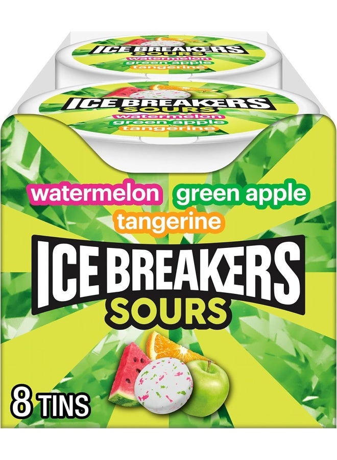 ICE BREAKERS Sours Sugar Free Mints - Watermelon, Green Apple, Tangerine - Image 1