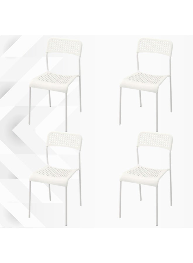 بكسل للأثاث مجموعة 4 كرسي طعام من البلاستيك لغرفة المعيشة من بكسل الأثاث، كرسي طعام مناسب للمنزل والمطبخ ولغرفة النوم وللاستخدام الداخلي والخارجي مثل الفناء والشرفة والحديقة - Image 1