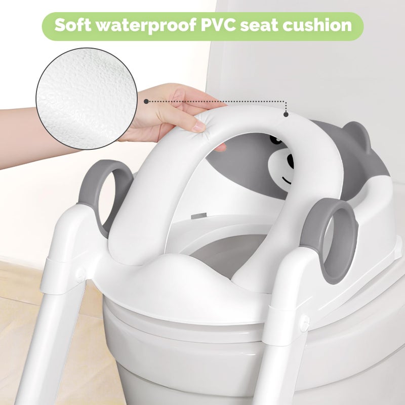 COOSEYA Toilet Seat, Potty Training Seat for Toddler, Upgraded 2-in-1 Potty Toilet Training for Boys and Girls,Waterproof Cushioned Mat with Non-slip Step Stool - Image 4