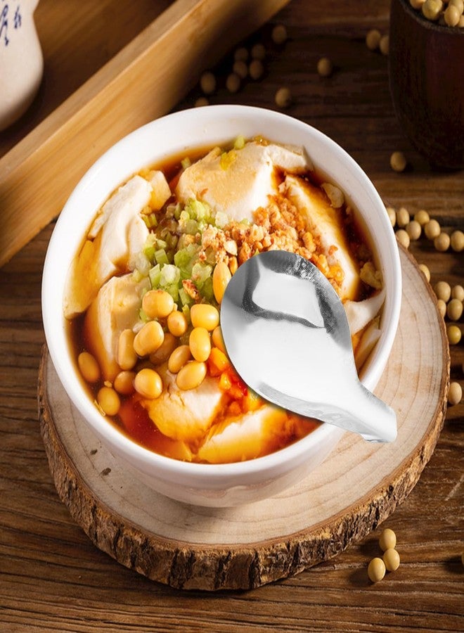Hoement Stainless Steel Tofu Ladle 6.88In Flat Bottom Cooking Spoon for Tofu Brain Jelly Rice Serving with Ergonomic Handle Kitchen Utensil - Image 5