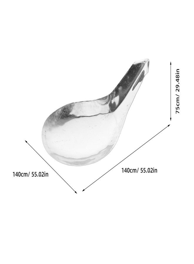 Hoement Stainless Steel Tofu Ladle 6.88In Flat Bottom Cooking Spoon for Tofu Brain Jelly Rice Serving with Ergonomic Handle Kitchen Utensil - Image 2