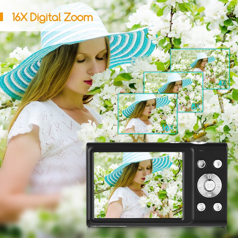 Kids Digital Camera: 2.7K Video 48MP Photo, 16X Digital Zoom 2.88 Inch IPS Screen - Multi-function Design with LED Fill Light Rechargeable Batteries, Toddler Camera for Kids Girls Boys Holiday Gifting - Image 3