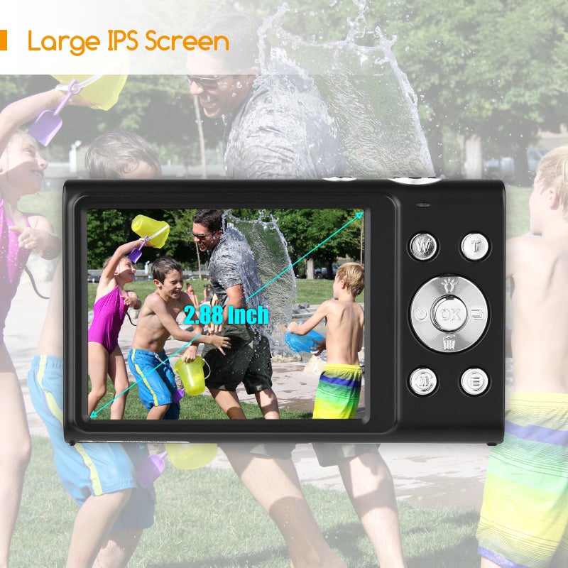 Kids Digital Camera: 2.7K Video 48MP Photo, 16X Digital Zoom 2.88 Inch IPS Screen - Multi-function Design with LED Fill Light Rechargeable Batteries, Toddler Camera for Kids Girls Boys Holiday Gifting - Image 4