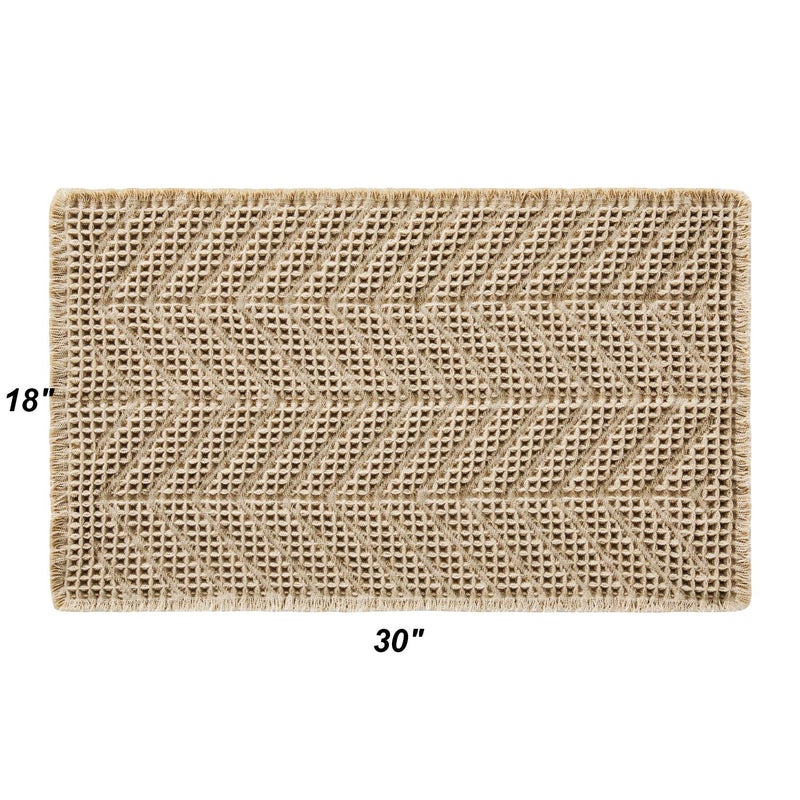 BULULOM Bathroom Floor Mat,Boho Bath Rug,Super Absorbent Bath Mat,Bathroom Rugs Non Slip Washable, Quick Dry Shower Mats, Ultra Soft Bath Mat Towel,Brown,18"*30" - Image 2