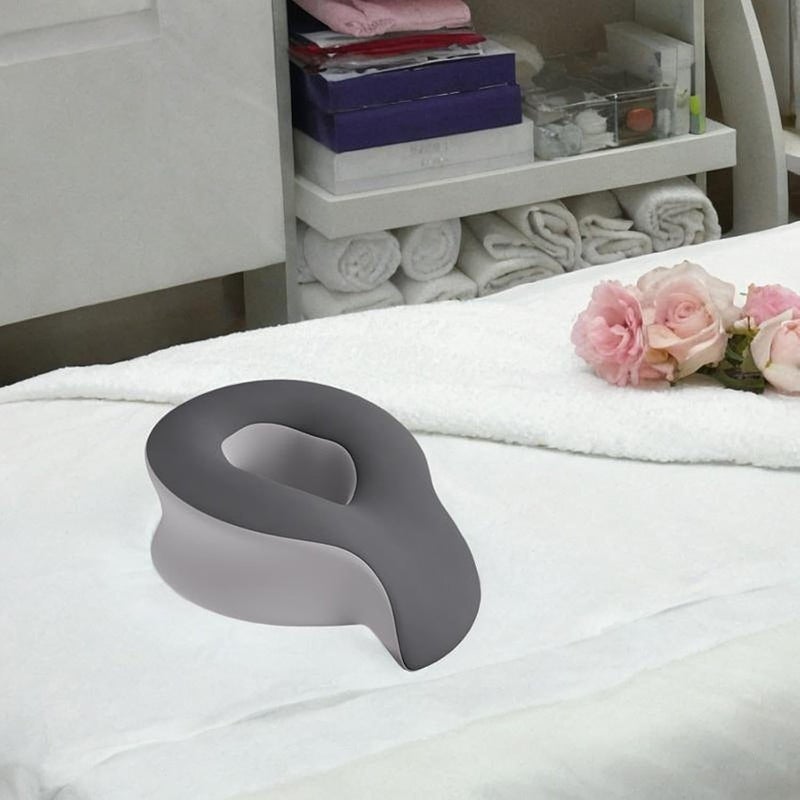 predolo Face Down Pillow Salon Massage Pillow Relax Removable Cover SPA Massage Pillow Face Massage Pillow SPA Airplane Trip Home, Grey - Image 5