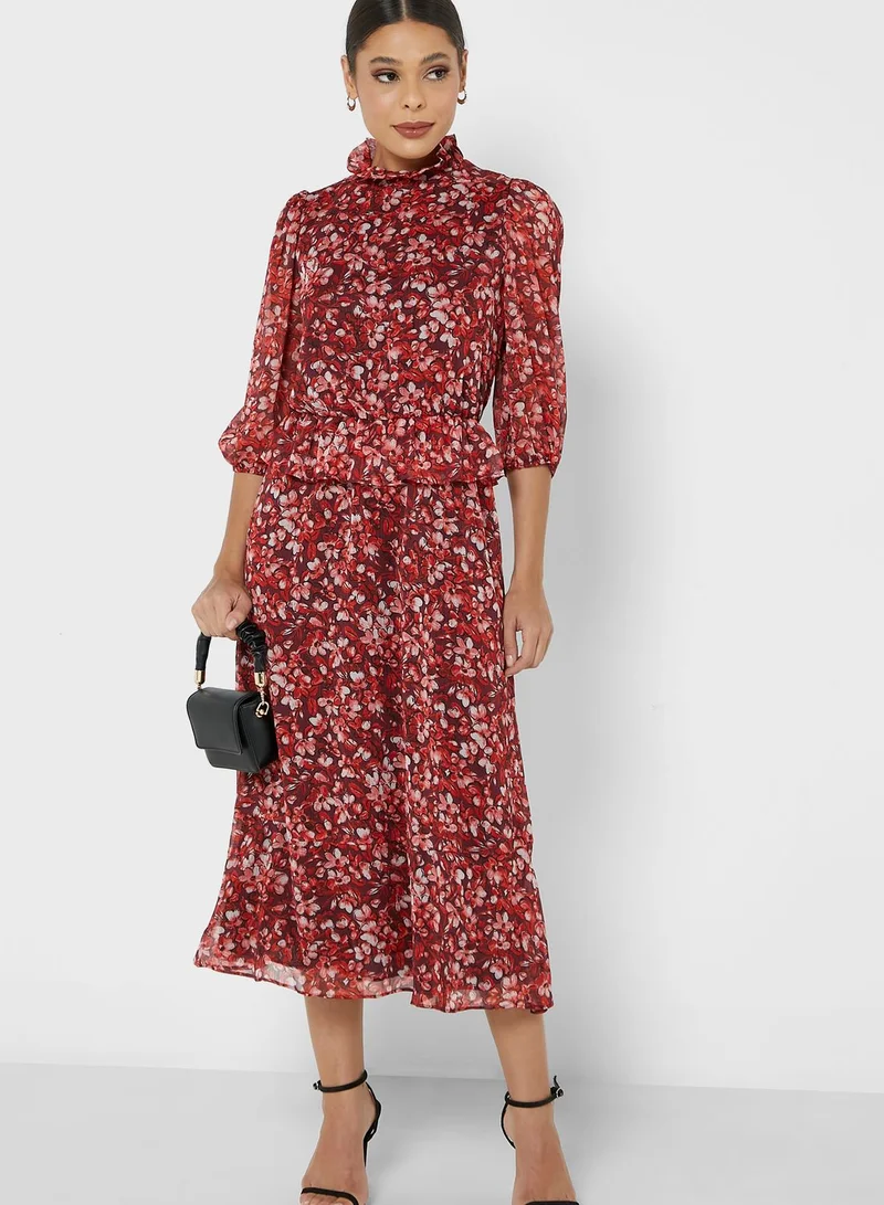 ALIGNE Ruffle Detail Peplum Dress