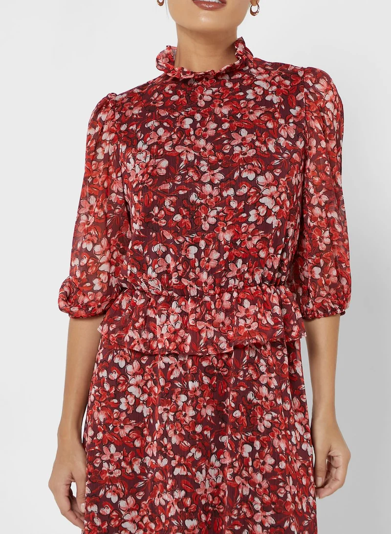 ALIGNE Ruffle Detail Peplum Dress