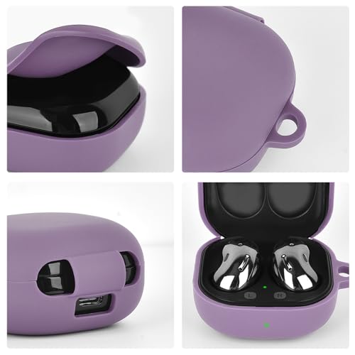 AIRSPO Silicone Case Compatible with Samsung Galaxy Buds 2/Pro/Live/Pro 2/FE Cases (Smokey Mauve) - Image 4