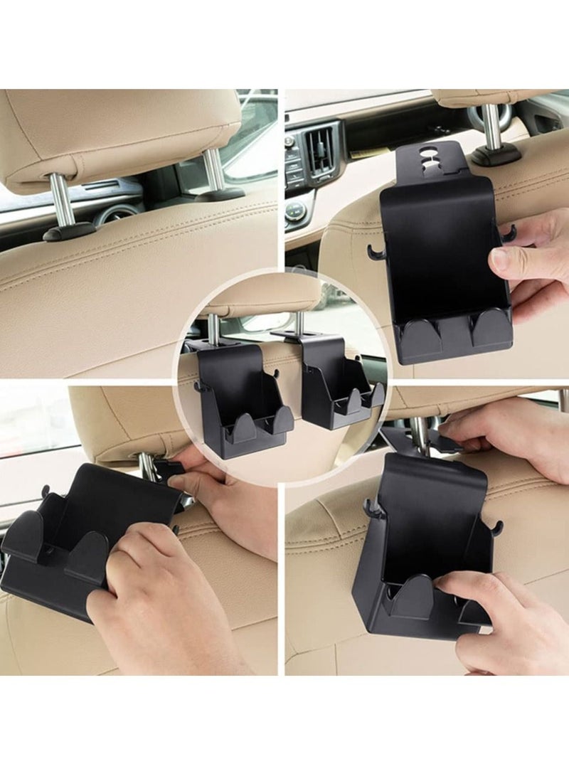 SYOSI 2Pcs Car Seat Headrest Hook, Car Back Seat Organizer Hanger Storage Hook for Handbag Clothes Coats Grocery Bags - Image 3