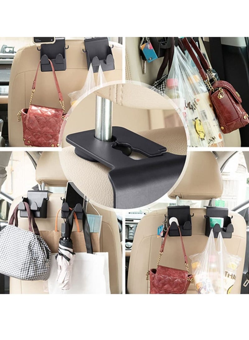SYOSI 2Pcs Car Seat Headrest Hook, Car Back Seat Organizer Hanger Storage Hook for Handbag Clothes Coats Grocery Bags - Image 4