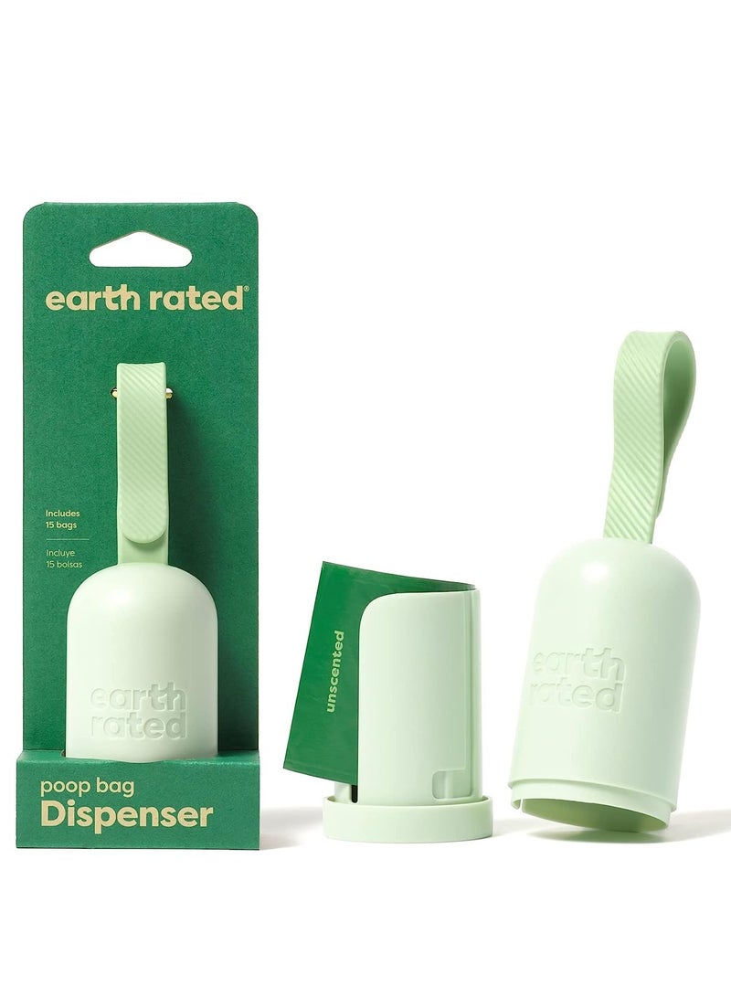 Earth Rated موزع أكياس نفايات الحيوانات الأليفة مع 15 كيس إعادة تعبئة بدون رائحة، ارتقِ بمسيرتك اليومية مع الحيوانات الأليفة - Image 1