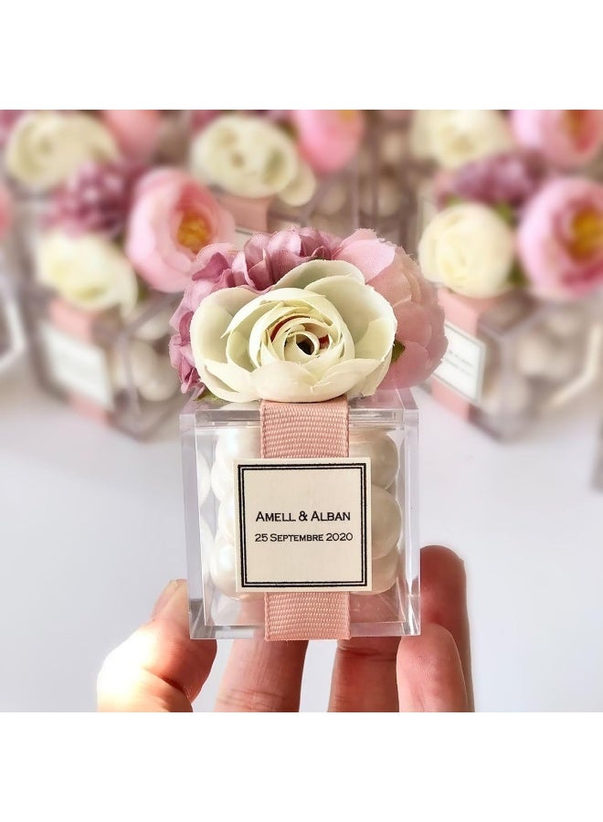 TPGP 20 Plexiglass Boxes 5 x 5 x 5 cm Transparent Cube Personalised DIY Wedding Christening Birth Communion Graduation - Image 3