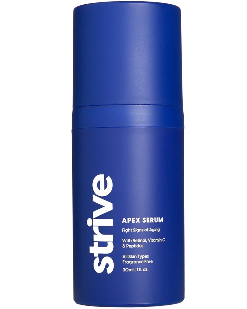 Strive  Antiaging Retinal Serum  01 Retinaldehyde 10 Peptides  2 Vitamin C E Ferulic Face Serum Brightening Firming Wrinkle  Fine Line Reducing  Fragrance Free Anti aging Skincare  30mL