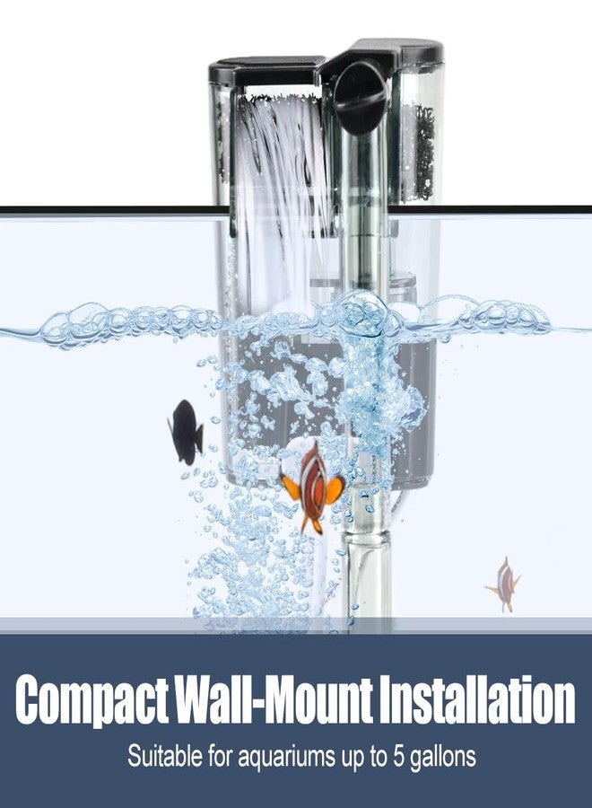 MiOYOOW Fish Tank Filter, Wall Mounted Mini Aquarium Filters Quiet Waterfall Fish Tank Filtration System with Adjustable Water Discharge for Freshwater Saltwater - Image 5