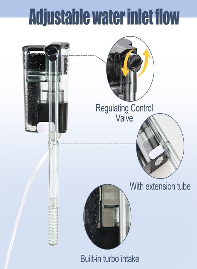 MiOYOOW Fish Tank Filter, Wall Mounted Mini Aquarium Filters Quiet Waterfall Fish Tank Filtration System with Adjustable Water Discharge for Freshwater Saltwater - Image 3