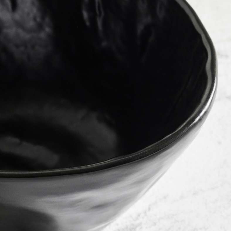 Pan Home Pebbly Stoneware Cereal Bow 15x11.3x8.2cm -Black - 171AIC9903137 - Image 2