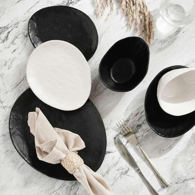 Pan Home Pebbly Stoneware Cereal Bow 15x11.3x8.2cm -Black - 171AIC9903137 - Image 3