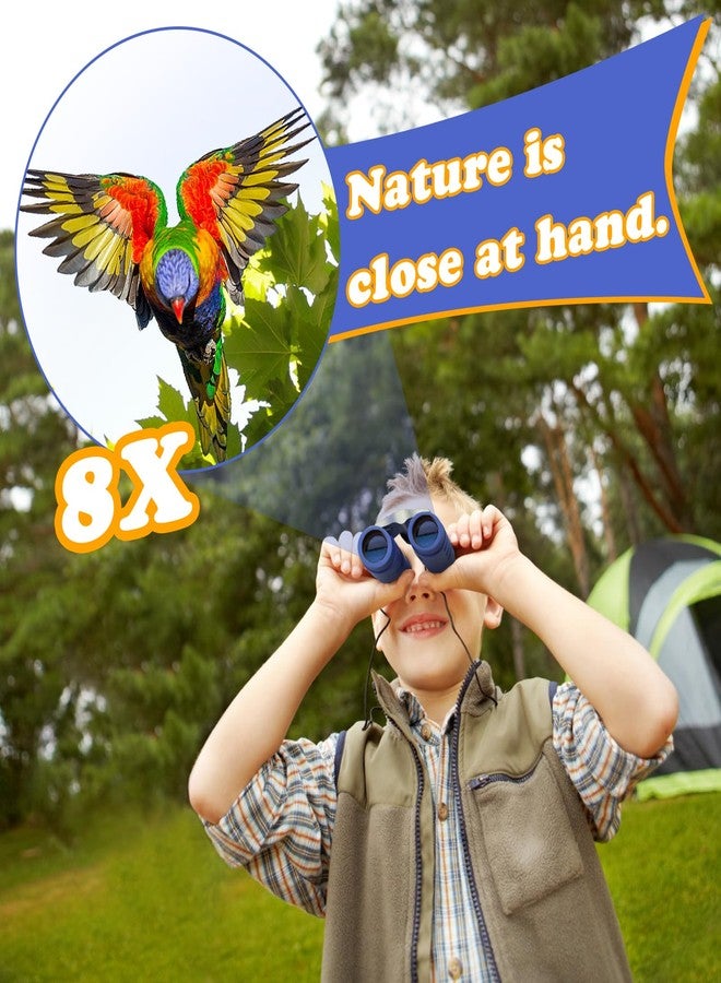 Obuby Real Binoculars for Kids Gifts for 3-12 Years Boys Girls 8x21 High-Resolution Optics Mini Compact Binocular Toys Shockproof Folding Small Telescope for Bird Watching,Travel, Camping, Blue - Image 2