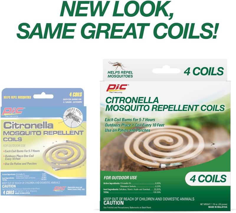PIC Citronella Mosquito Repellent Coils (12 Packs of 4) CIT-Coil-4 - Image 2