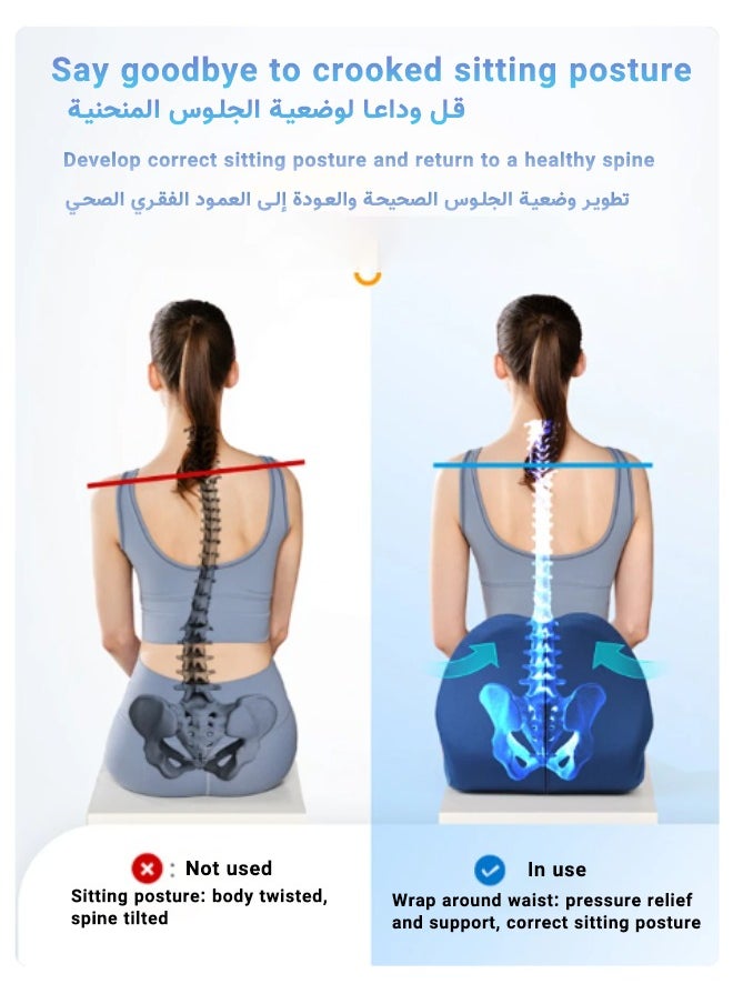 Super ZYouth - Memory Foam Seat Cushion for Protecting Coccyx and Correcting Sitting Posture, Non-slip, Portable, Breathable, Suitable for Cars, Student Desks, Office Chair Cushions - Image 1