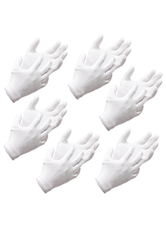Kuber Industries Kuber Industries Hand Gloves | 6 Pair | Cotton Half Gloves | Sun Dust Protection Gloves for Men & Woman | Cloth Gloves For Driving, Biking, Cycling | Pollution Hand Gloves | White  - Image 1