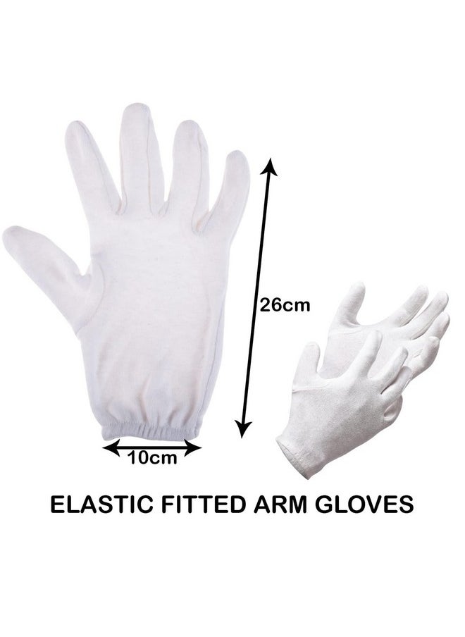 Kuber Industries Kuber Industries Hand Gloves | 6 Pair | Cotton Half Gloves | Sun Dust Protection Gloves for Men & Woman | Cloth Gloves For Driving, Biking, Cycling | Pollution Hand Gloves | White  - Image 4
