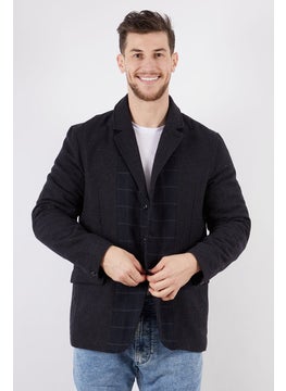 French Connection Men Regular Fit Notched Collar Contrast Check Wool Blazer Jacket, Tonal Check  - Image 1
