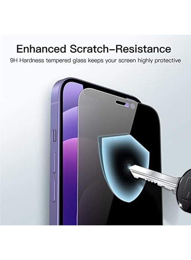 جي تيك واقي شاشة بتغطية كاملة للخصوصية لهاتف آيفون 12 12 برو مقاس 6.1 بوصة، غشاء زجاجي مقوى مضاد للتجسس من الحافة إلى الحافة، جراب صديق للبيئة، عبوتان - Image 5