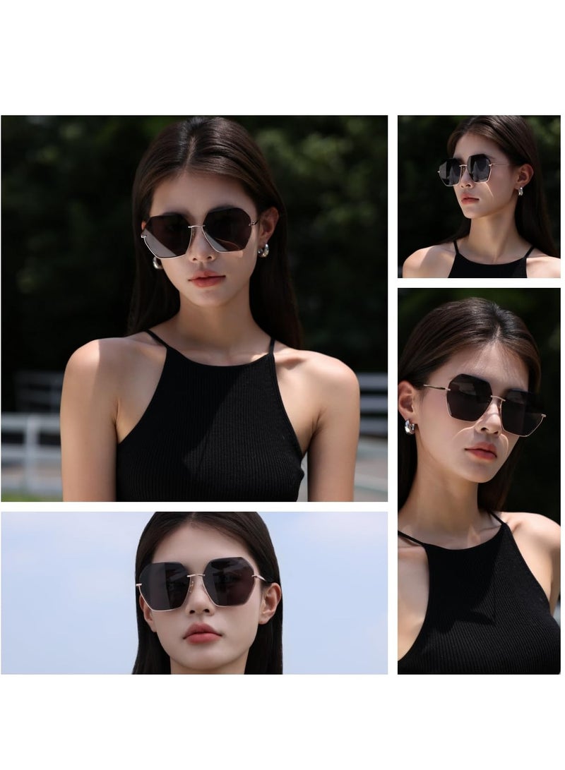 سفينة النور نظارات شمسية بدون إطار للرجال والنساء بحماية UV400 وخفيفة الوزن للاستخدام الخارجي للجنسين - Image 3