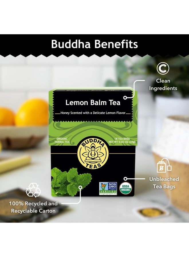 BUDDHA TEAS بلسم الليمون العضوي - حلال OU، عضوي من وزارة الزراعة الأمريكية، عضوي CCOF، 18 كيس شاي خالي من التبييض - Image 5