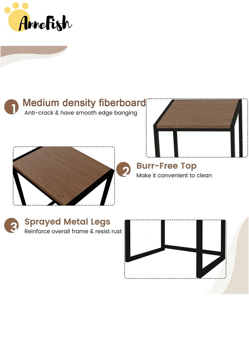 AnneFish 4Pcs C-Shaped Coffee Service Table Set Sofa Side Nesting Table End Table For Home Living Room Bedroom Small Coffee Table Couch Table Metal Frame Easy Assembly - Image 5