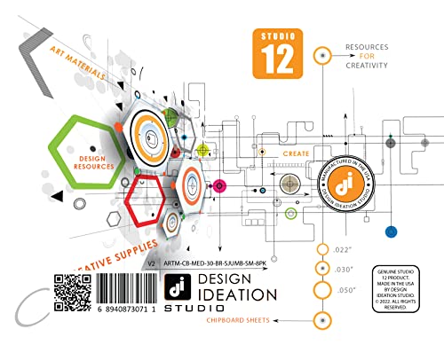 STUDIO 12 Medium Weight Chipboard Sheets. STUDIO 12 Brand. (9" x 12") .030” Thickness. (25 Sheets) - Image 2