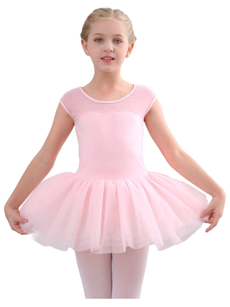 Stelle Ballet Leotards for Girls Toddler Leotard with Tutu Skirt Dance Tutu Dress (Ballet Pink,7-8 Years) - Image 1