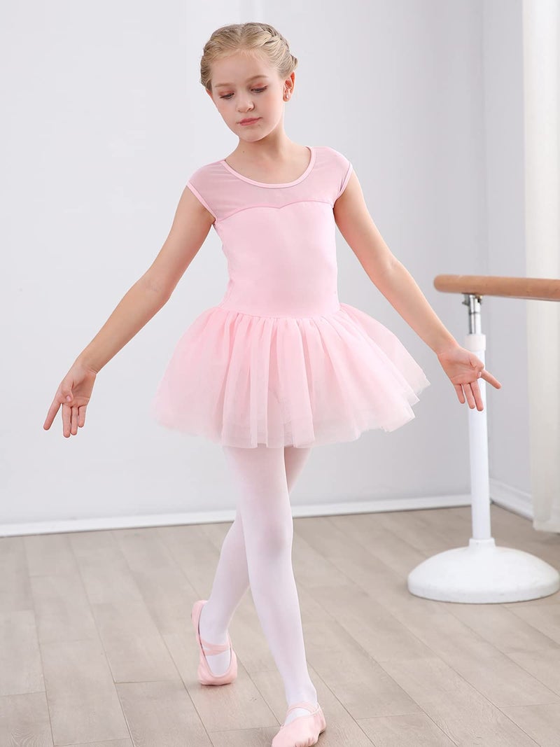 Stelle Ballet Leotards for Girls Toddler Leotard with Tutu Skirt Dance Tutu Dress (Ballet Pink,7-8 Years) - Image 5