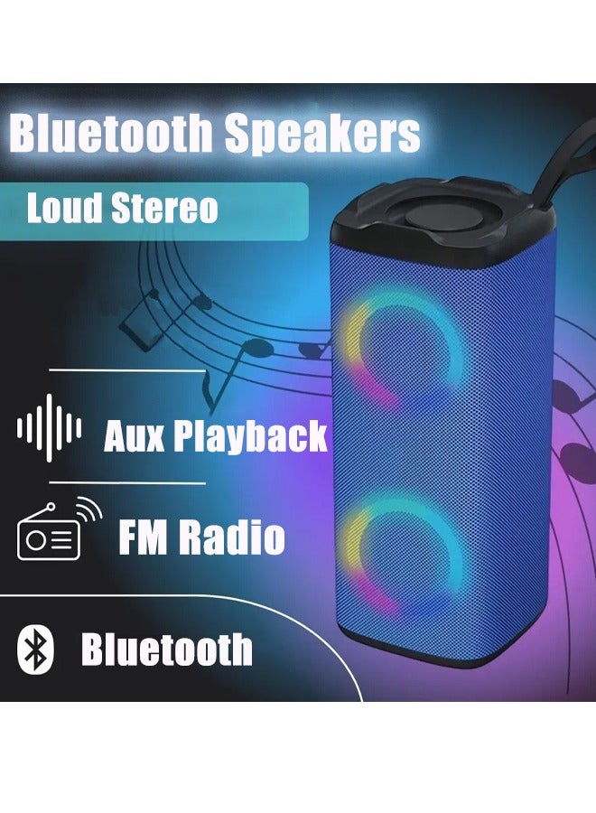 LM Bluetooth Speaker, Portable Wireless Speaker, Waterproof Outdoor Speakers with Light, HiFi Stereo Sound, 24H Playtime,Gift for Men and Woman to Beach,Pool, Bike, Shower - Image 1