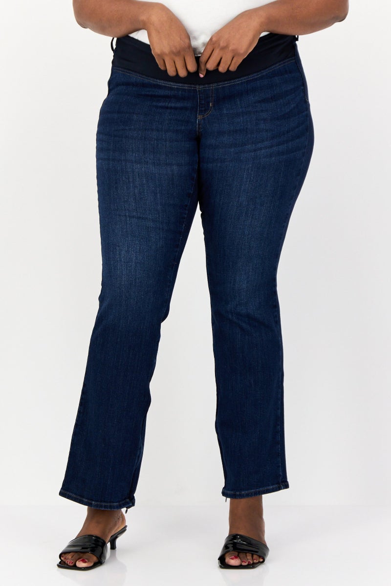 Universal Thread جينز دنيم قابل للتمدد بتصميم بوت كات للنساء، أزرق - Image 1