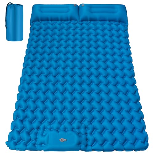 Seektain Double Camping Sleeping Pad 4 Extra Thick 2 Person Inflatable Sleeping Pad with Builtin Foot Pump Pillow Ultralight Self Inflating Camping Mattress for Tent Backpacking Hiking Travel RV - Image 1