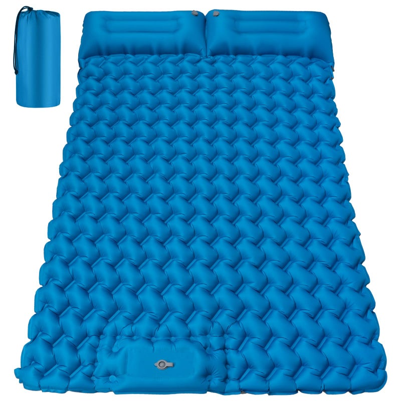 Seektain Double Camping Sleeping Pad 4 Extra Thick 2 Person Inflatable Sleeping Pad with Builtin Foot Pump Pillow Ultralight Self Inflating Camping Mattress for Tent Backpacking Hiking Travel RV - Image 2