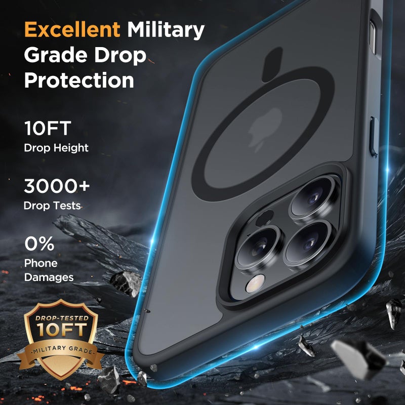 Miracase 2025 Upgraded Magnetic for iPhone 16 Pro Max Case, [Compatible with MagSafe] [Military-Grade Protection], Anti-Fingerprint, Slim Case for 16 Pro Max 6.9 inch with Screen Protector- Black - Image 4
